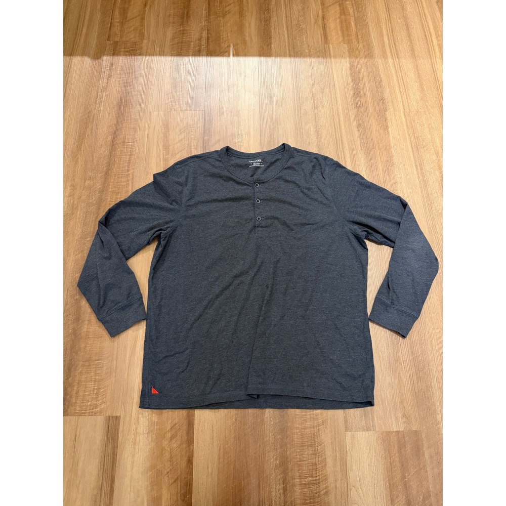 UNTUCKit Henley Shirt Mens XXL Slate Blue Albarino Long Sleeve UT-14-30100
